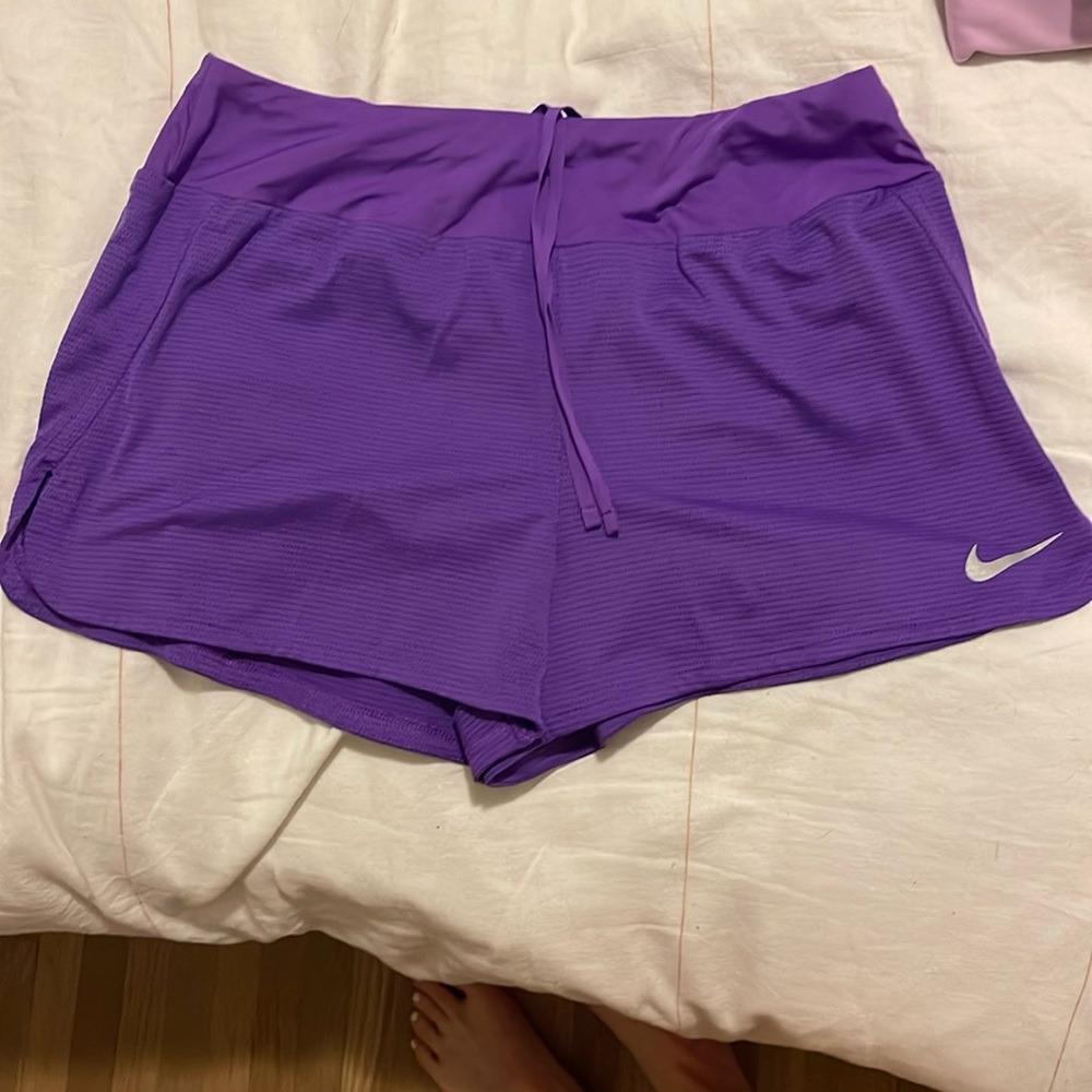 Purple, size large Nike shorts with liner. Like new condition